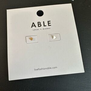 Heart stud earrings by Able
